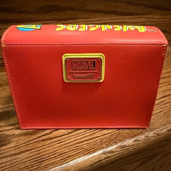 NWT - Disney Parks Avengers Marvel Comic Book Loungefly Crossbody Purse - Picture 3 of 7